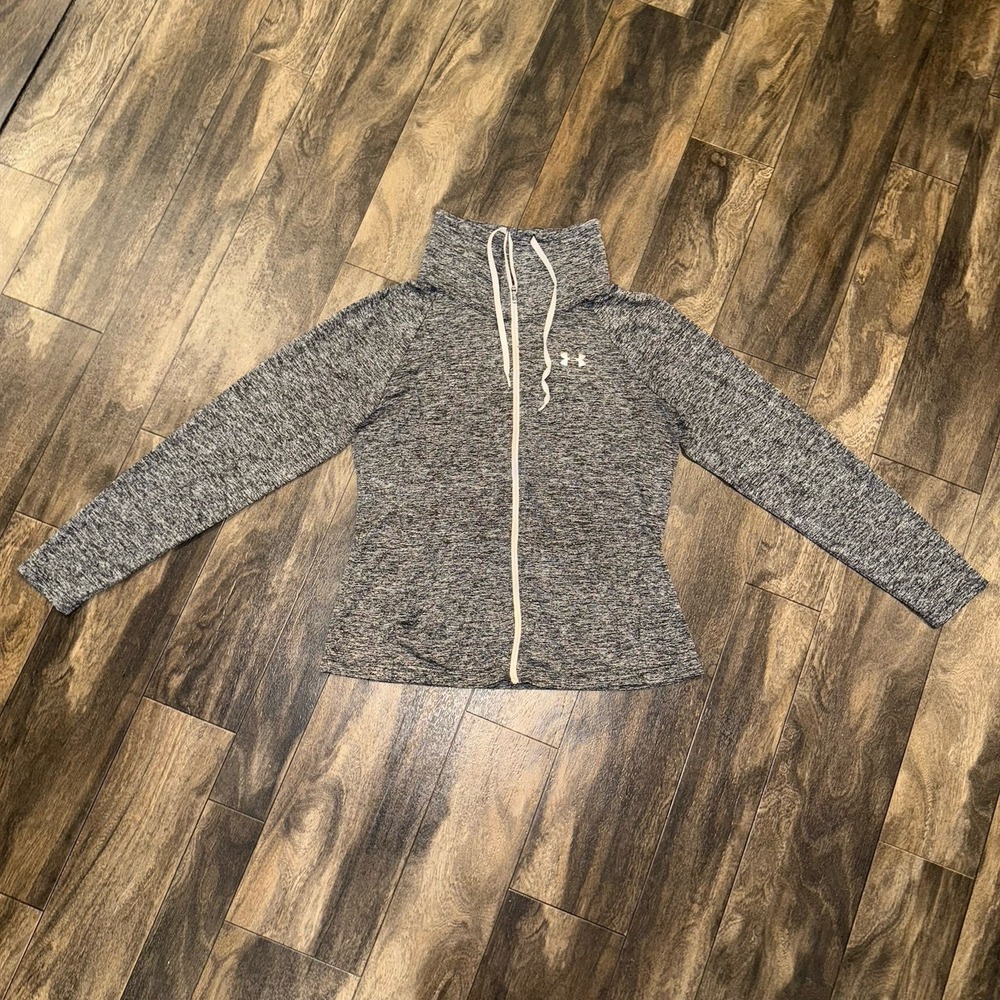 Under Armour Women's‎ Heathered Grey Cowl Neck Full Zip Jacket Loose Fit Size MD